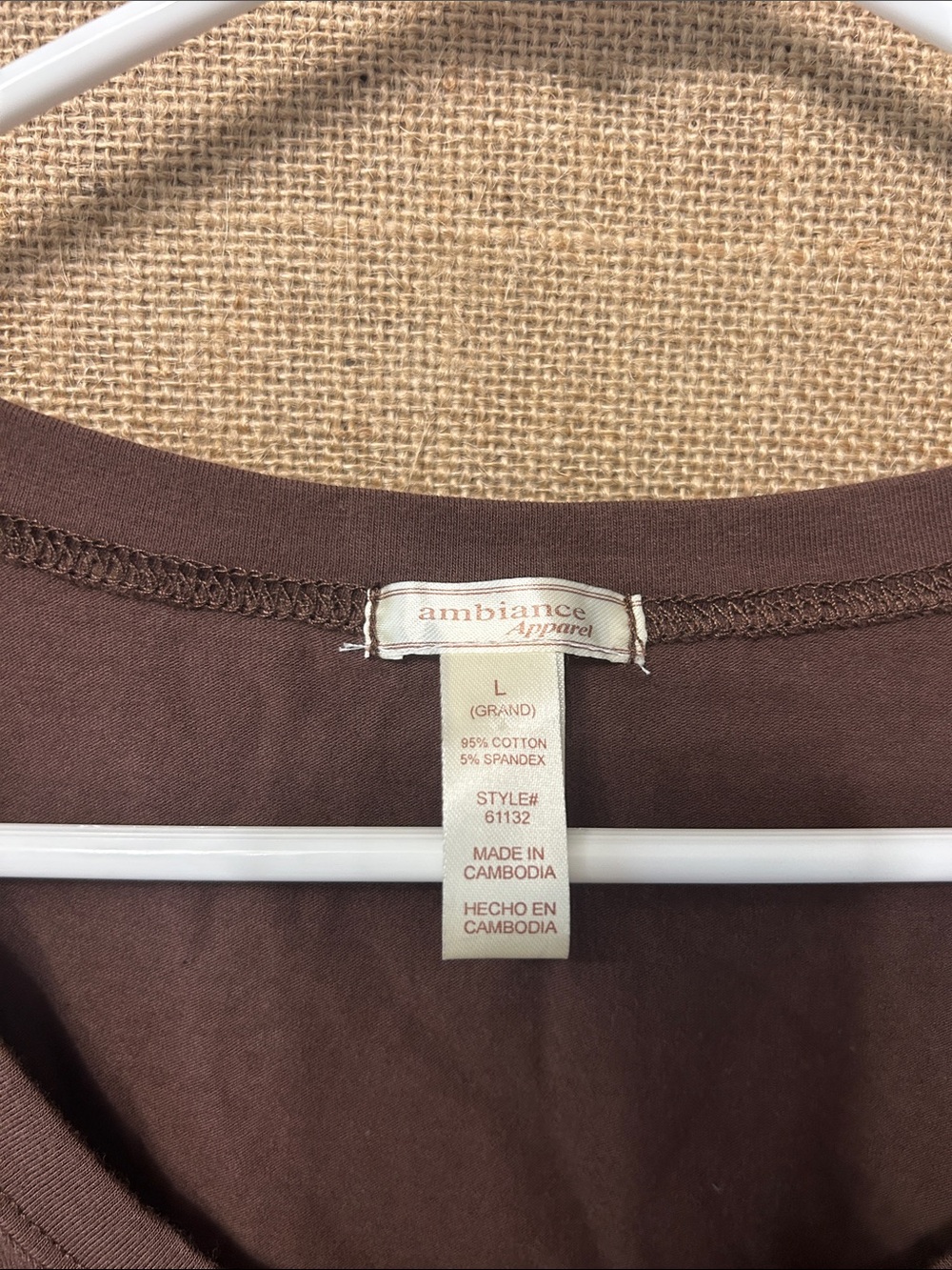 Ambiance Brown Scoop Neck Puff Sleeve Tee - Picture 3 of 3